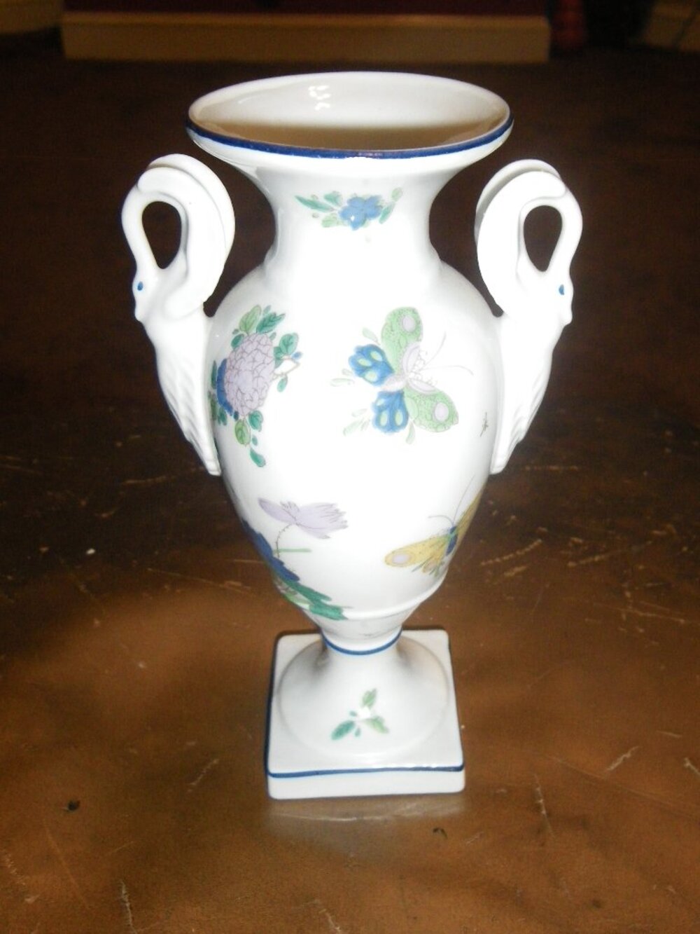 Vintage Small Ceramic Vase w/ Swan Handles